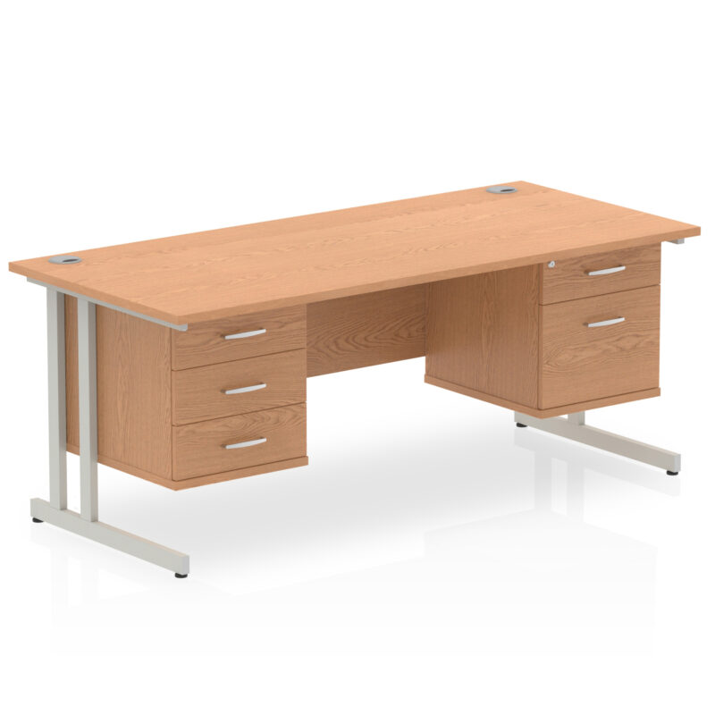Surge 1800mm Cantilever Straight Desk With Two Fixed Pedestal - Image 36