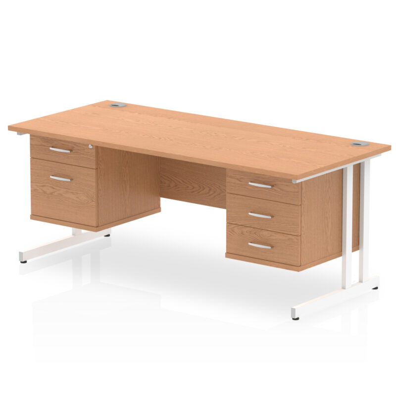 Surge 1800mm Cantilever Straight Desk With Two Fixed Pedestal - Image 12