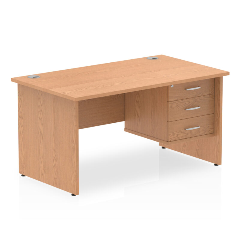 Surge 1400mm Panel End Straight Desk With Single Fixed Pedestal - Image 18