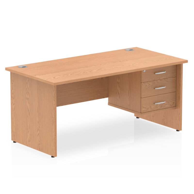 Surge 1600mm Panel End Straight Desk With Single Fixed Pedestal - Image 18