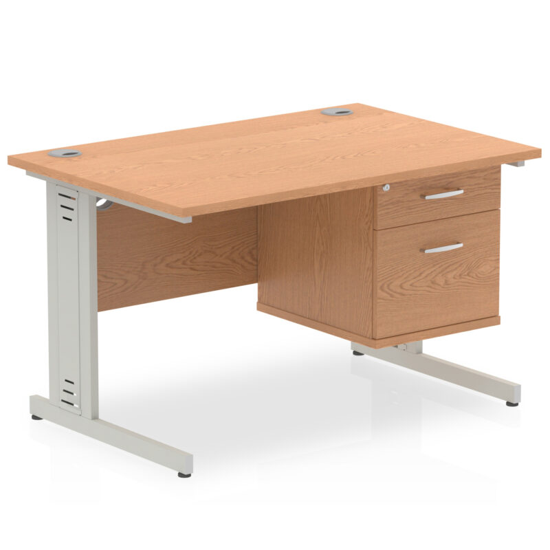 Surge 1200mm Cable Managed Straight Desk With Single Fixed Pedestal - Image 22