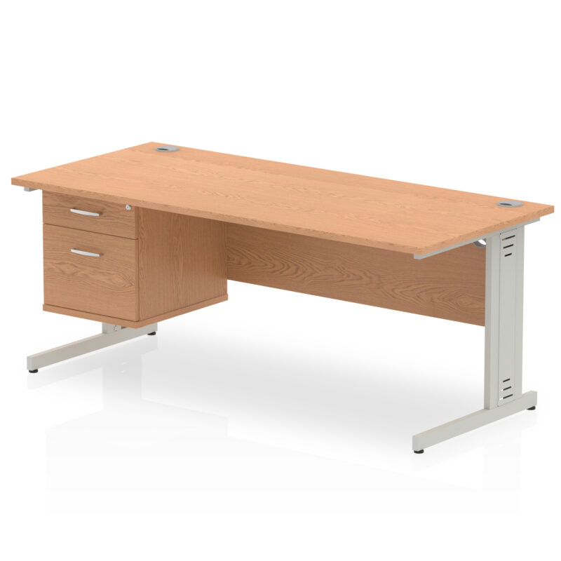 Surge 1800mm Cable Managed Straight Desk With Single Fixed Pedestal - Image 21