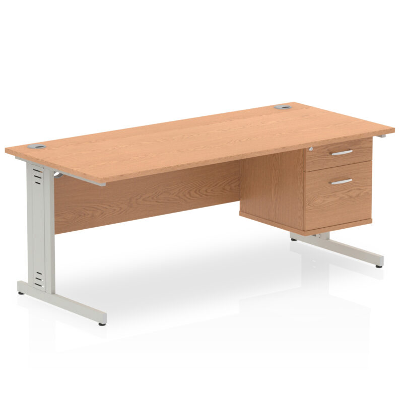 Surge 1800mm Cable Managed Straight Desk With Single Fixed Pedestal - Image 22