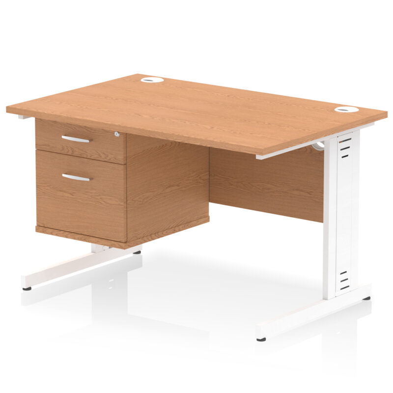 Surge 1200mm Cable Managed Straight Desk With Single Fixed Pedestal - Image 25