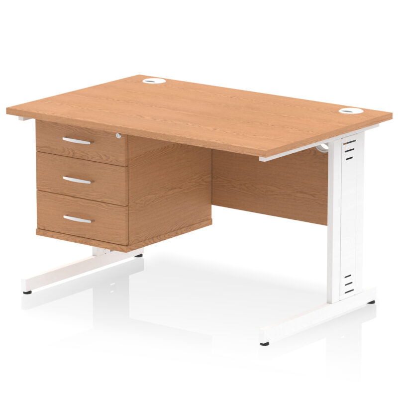 Surge 1200mm Cable Managed Straight Desk With Single Fixed Pedestal - Image 27