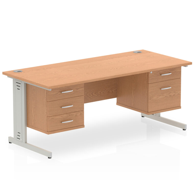 Surge 1800mm Cable Managed Straight Desk With Two Fixed Pedestal - Image 24