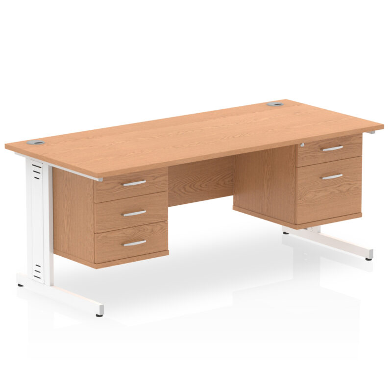 Surge 1800mm Cable Managed Straight Desk With Two Fixed Pedestal - Image 26