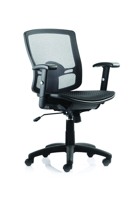 Coral Medium Mesh Back Task Operator Office Chair with Arms