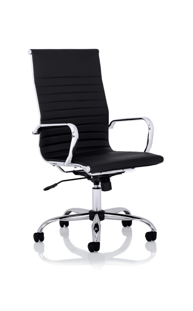 Orleans Black Leather Executive Office Chair with Arms - Image 6