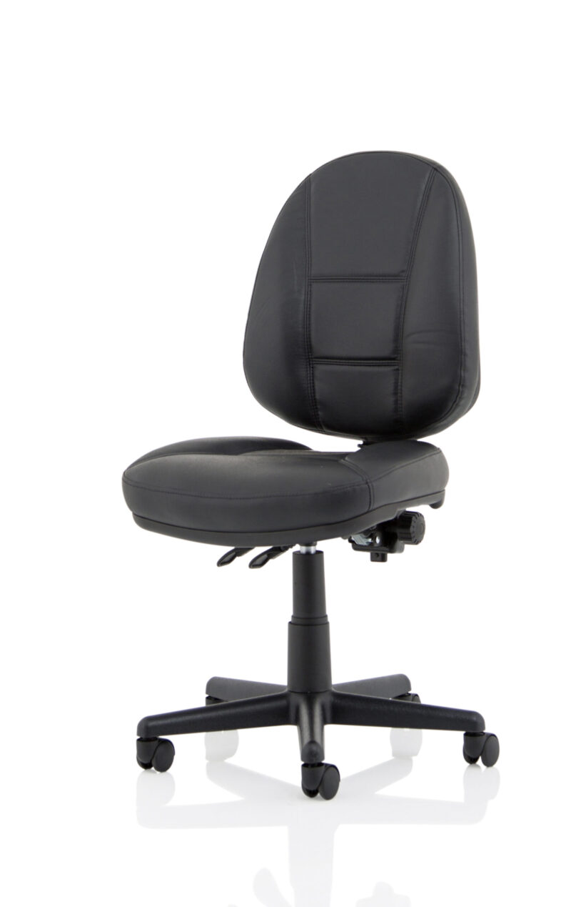 Hudson Medium Back Black Leather Task Operator Office Chair - Image 2