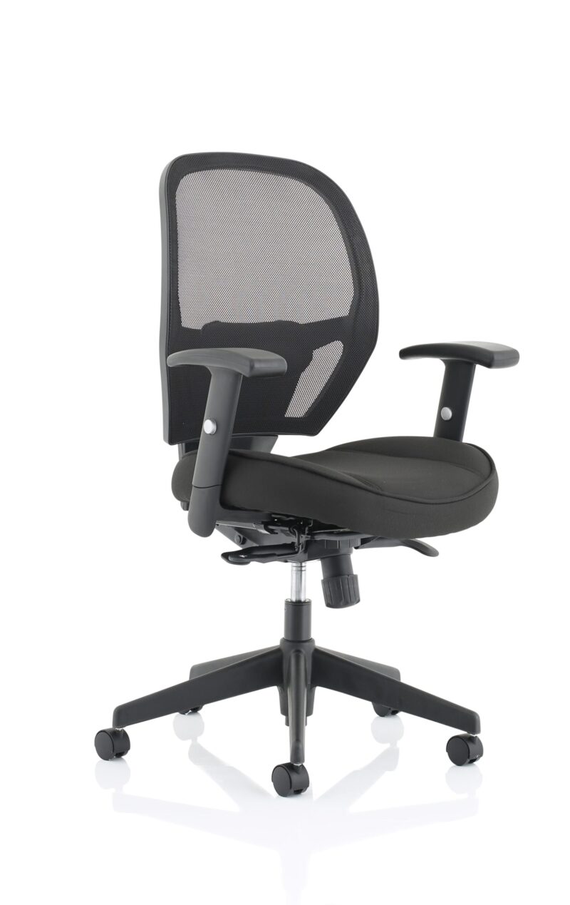 Boulder High Mesh Back Black Task Operator Office Chair with Arms
