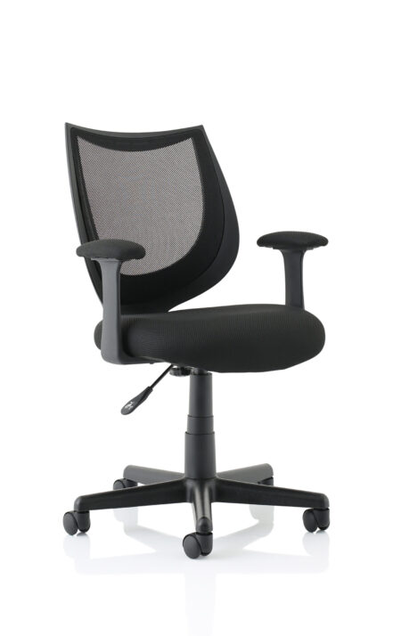 Monarch Medium Back Black Mesh Task Operator Office Chair With Arms