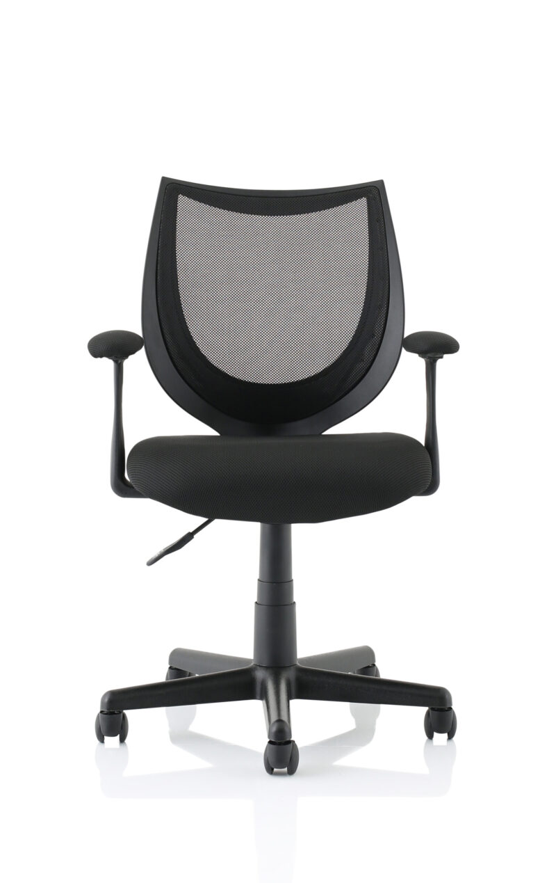 Monarch Medium Back Black Mesh Task Operator Office Chair With Arms - Image 2