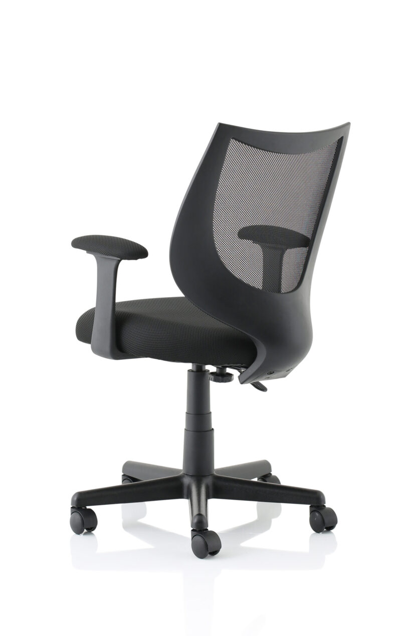 Monarch Medium Back Black Mesh Task Operator Office Chair With Arms - Image 5