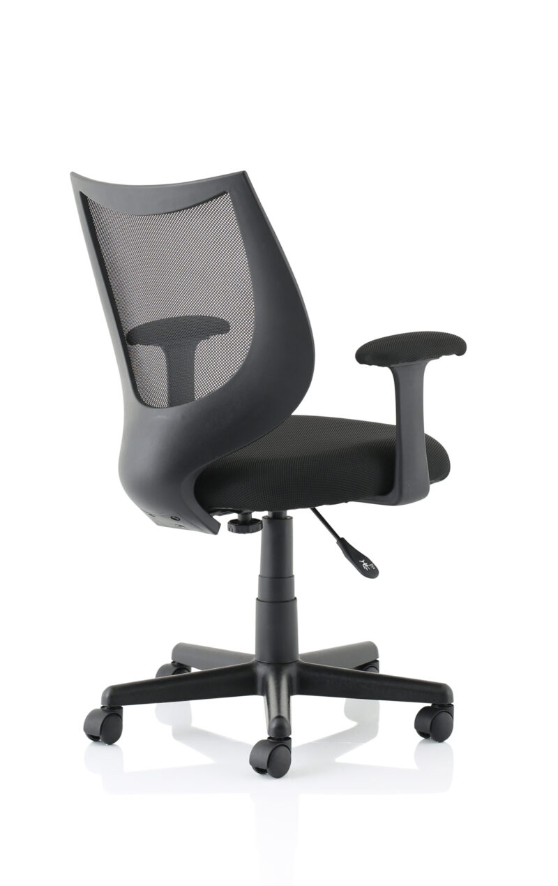 Monarch Medium Back Black Mesh Task Operator Office Chair With Arms - Image 7