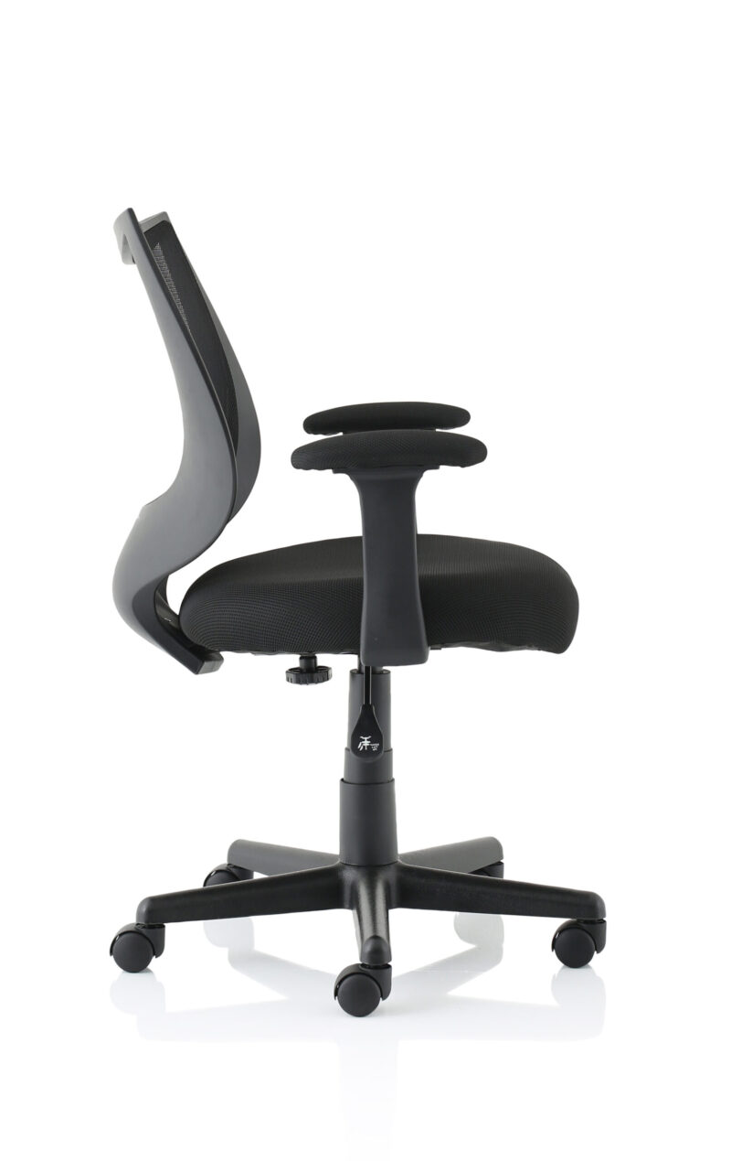 Monarch Medium Back Black Mesh Task Operator Office Chair With Arms - Image 8