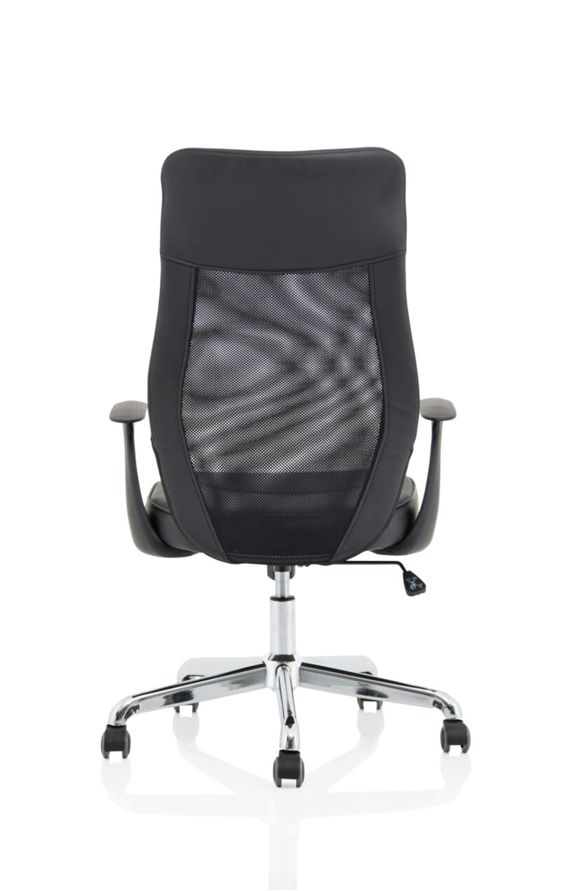 Cove High Mesh Back Task Operator Black Leather Office Chair with Arms - Image 6