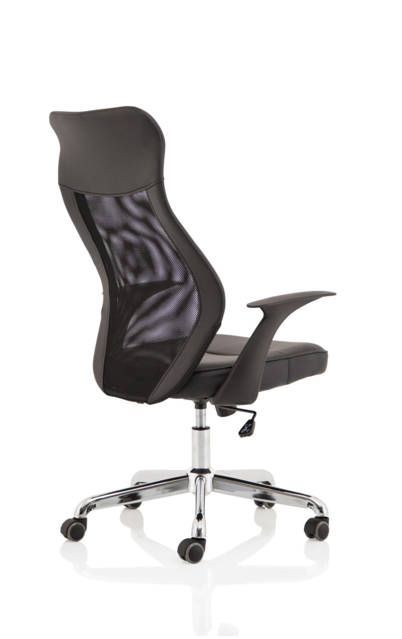Cove High Mesh Back Task Operator Black Leather Office Chair with Arms - Image 7