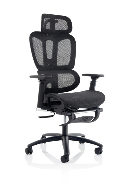 Vista Executive Mesh Chair With Height Adjustable Arms and Footrest