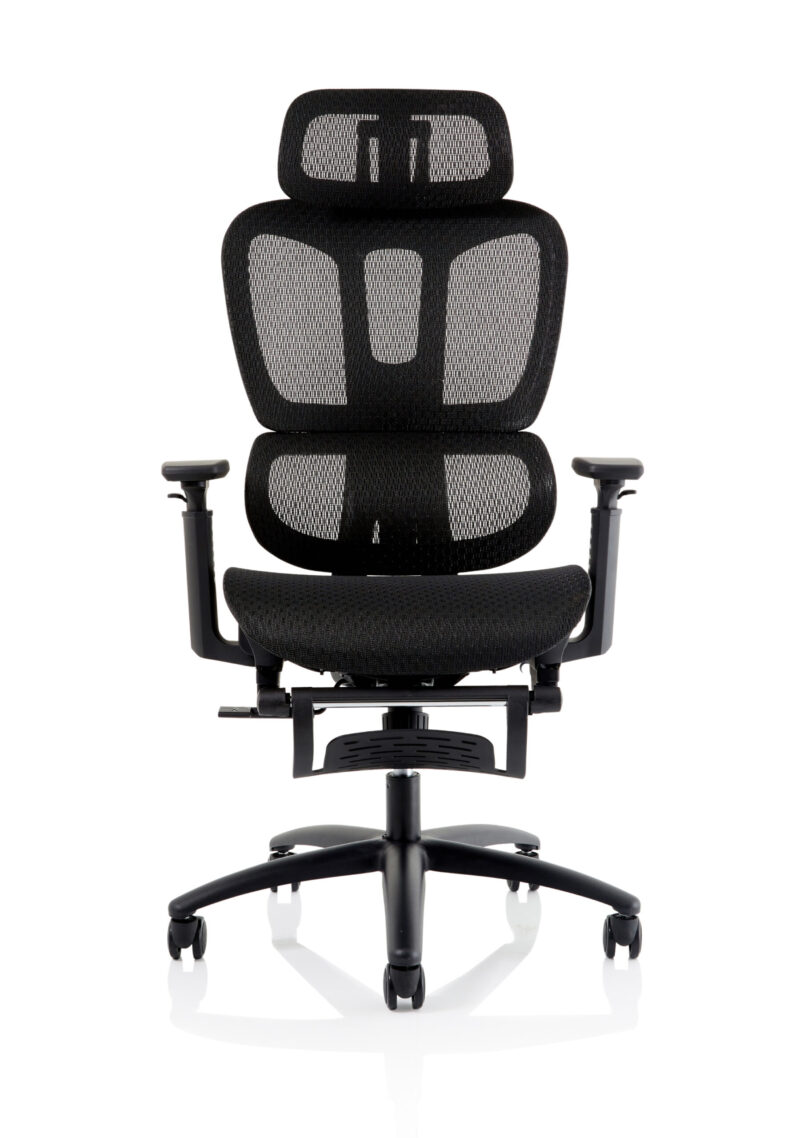 Vista Executive Mesh Chair With Height Adjustable Arms and Footrest - Image 2