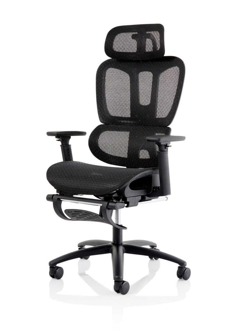 Vista Executive Mesh Chair With Height Adjustable Arms and Footrest - Image 3