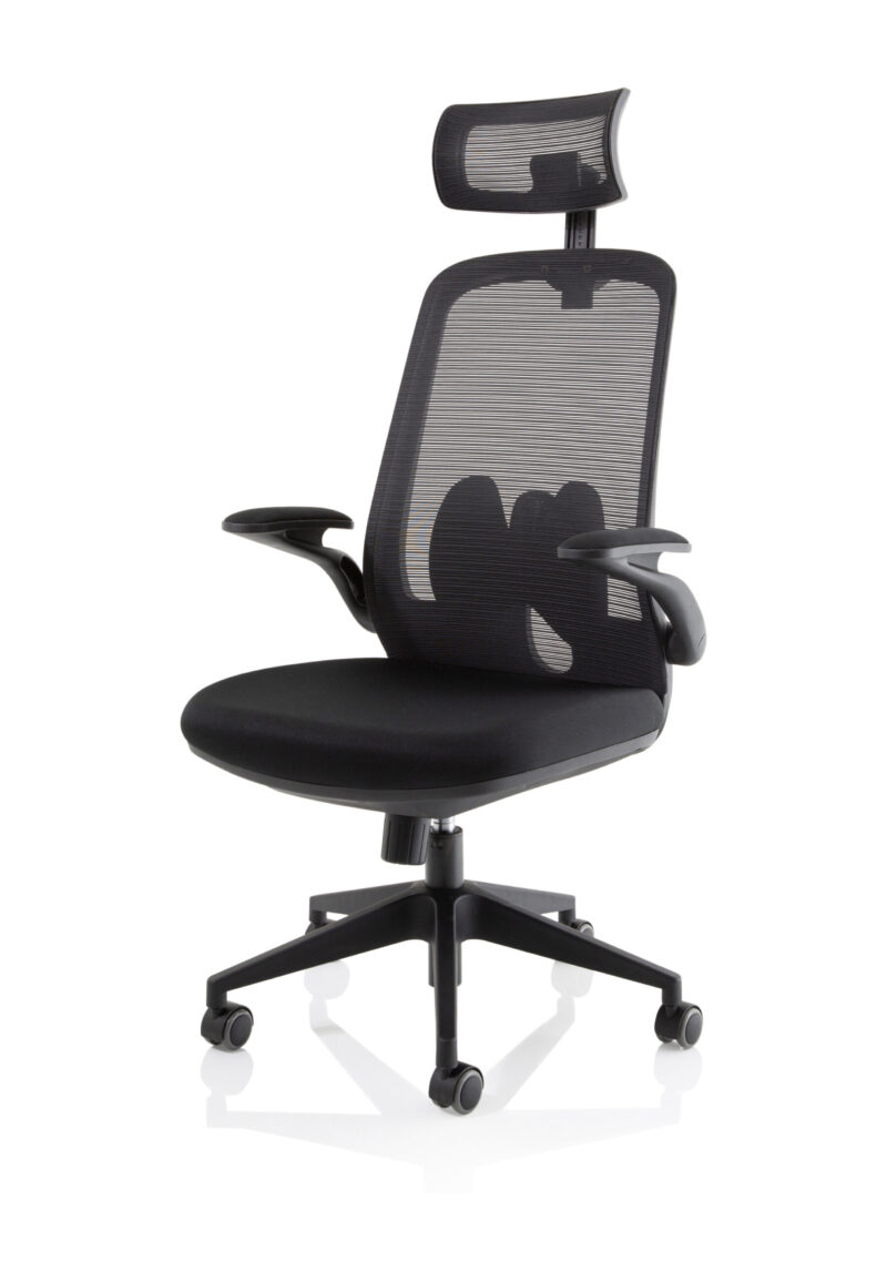 Alpha Executive Mesh Chair With Folding Arms - Image 3