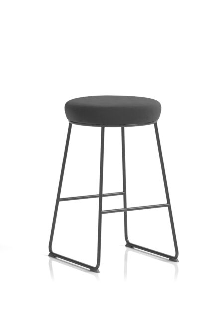 Genoa Black Frame Fabric Seat Stool Chair
