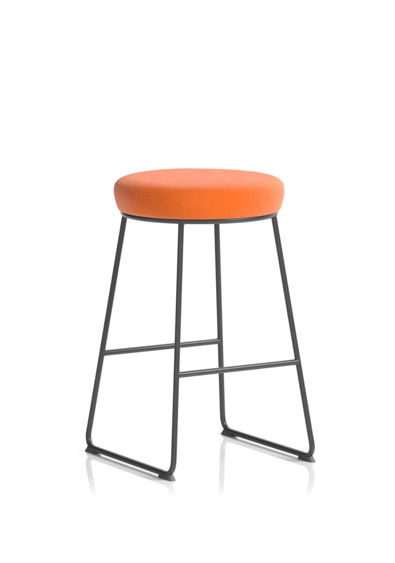 Genoa Black Frame Fabric Seat Stool Chair - Image 3