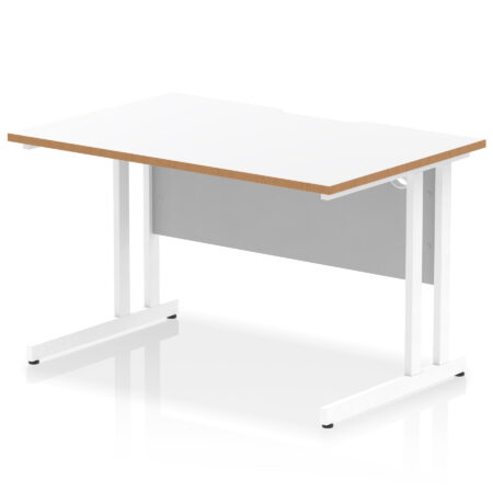 Surge Scalloped Edge 1200mm Straight Desk Cantilever Leg