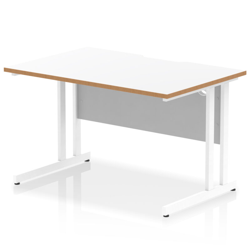 Surge Scalloped Edge 1200mm Straight Desk Cantilever Leg