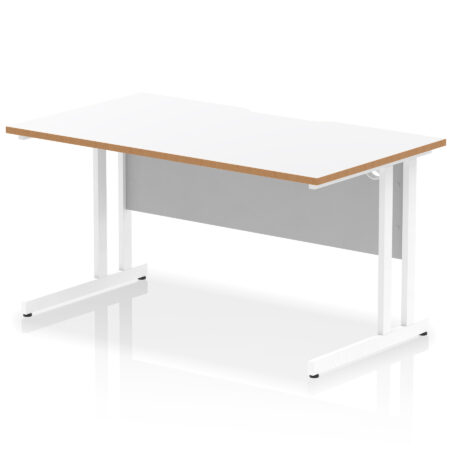 Surge Scalloped Edge 1400mm Straight Desk Cantilever Leg