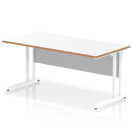 Surge Scalloped Edge 1600mm Straight Desk Cantilever Leg