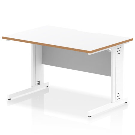 Surge Scalloped Edge 1200mm Straight Desk Cable Managed Leg