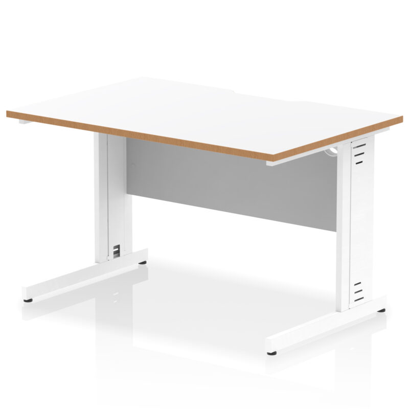 Surge Scalloped Edge 1200mm Straight Desk Cable Managed Leg