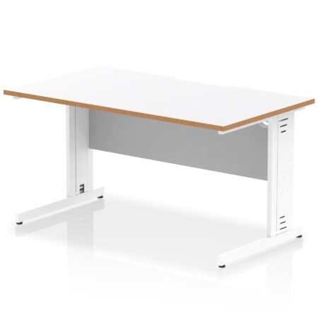 Surge Scalloped Edge 1400mm Straight Desk Cable Managed Leg