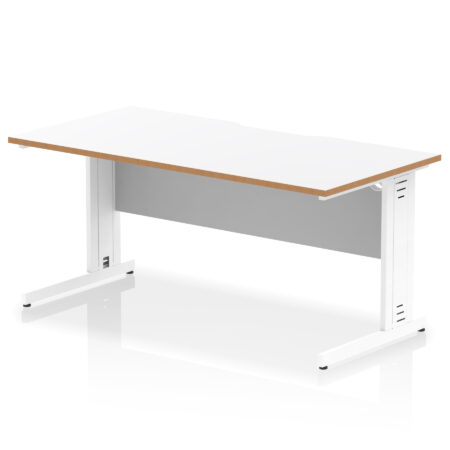 Surge Scalloped Edge 1600mm Straight Desk Cable Managed Leg