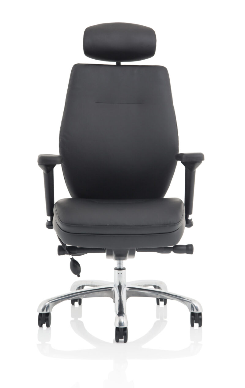 Cascade High Back Black Ergonomic Posture Chair with Arms and Headrest - Image 2