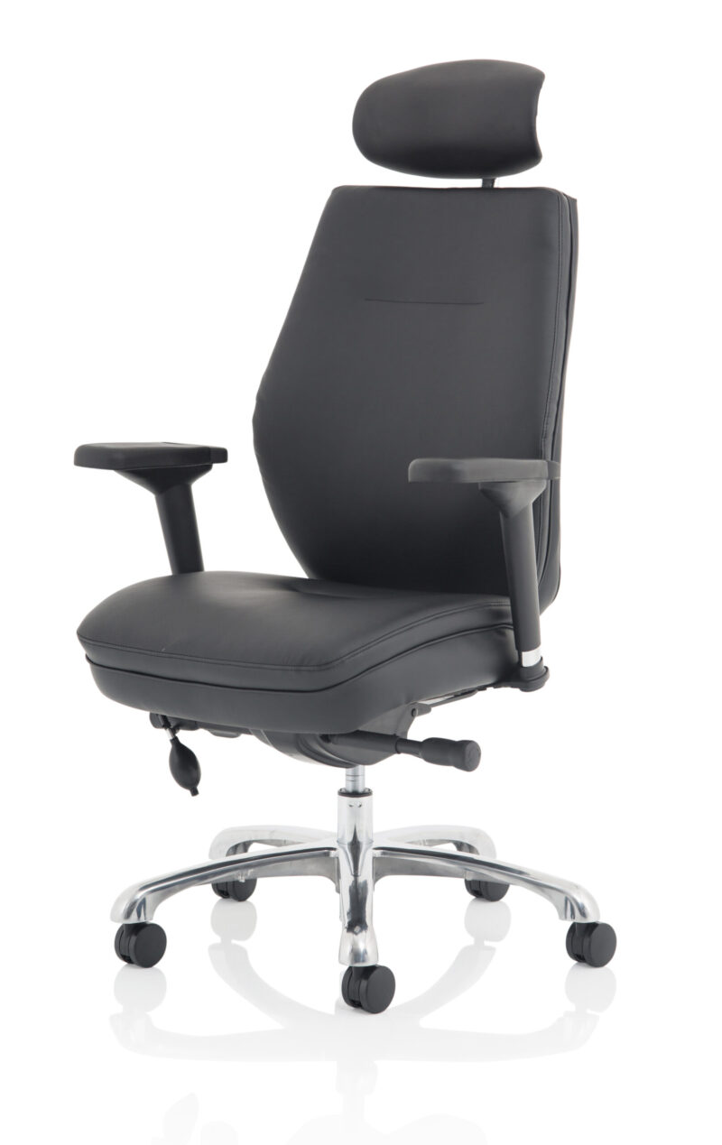 Cascade High Back Black Ergonomic Posture Chair with Arms and Headrest - Image 3