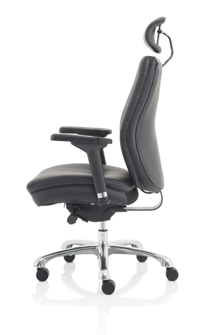 Cascade High Back Black Ergonomic Posture Chair with Arms and Headrest - Image 4
