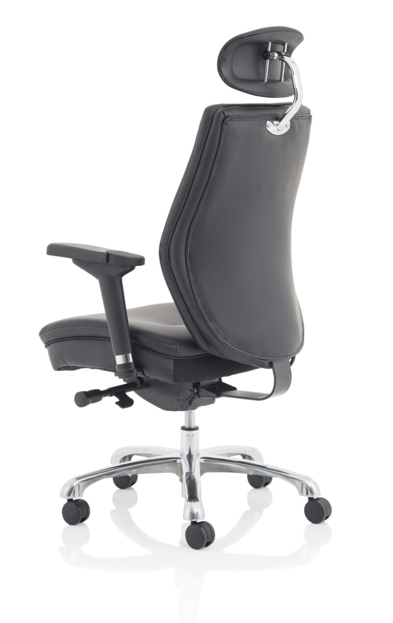 Cascade High Back Black Ergonomic Posture Chair with Arms and Headrest - Image 5