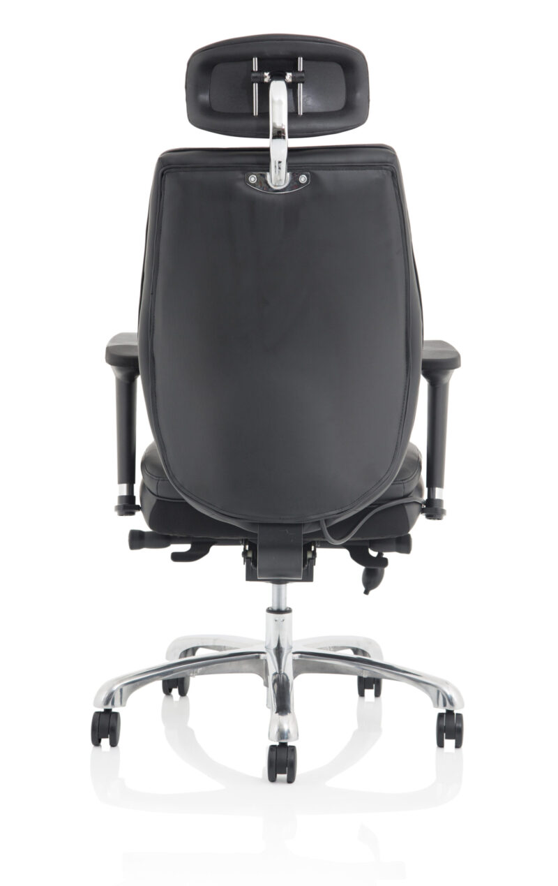 Cascade High Back Black Ergonomic Posture Chair with Arms and Headrest - Image 6