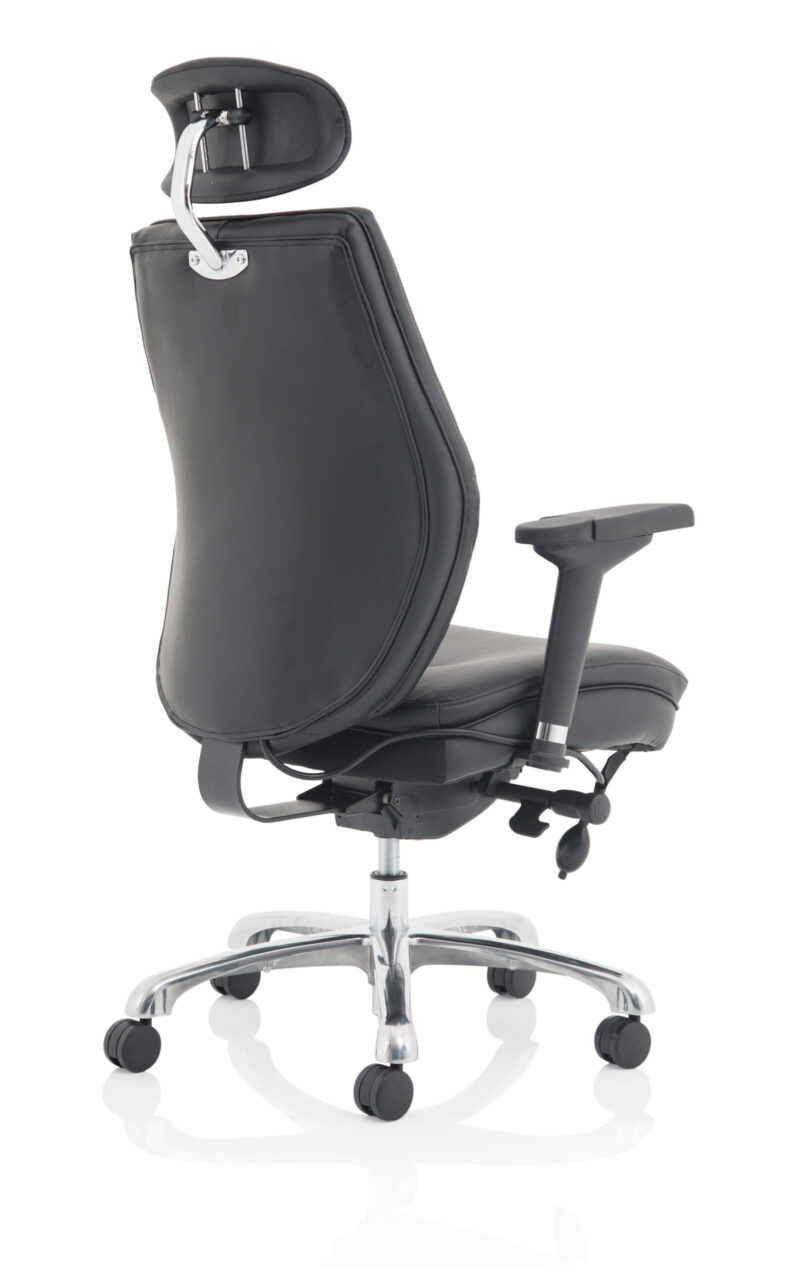 Cascade High Back Black Ergonomic Posture Chair with Arms and Headrest - Image 7