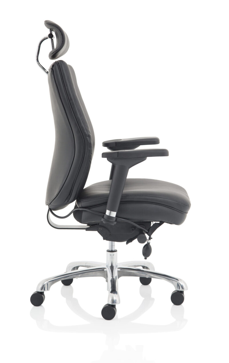 Cascade High Back Black Ergonomic Posture Chair with Arms and Headrest - Image 8