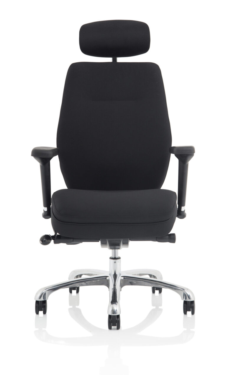 Cascade High Back Black Ergonomic Posture Chair with Arms and Headrest - Image 10