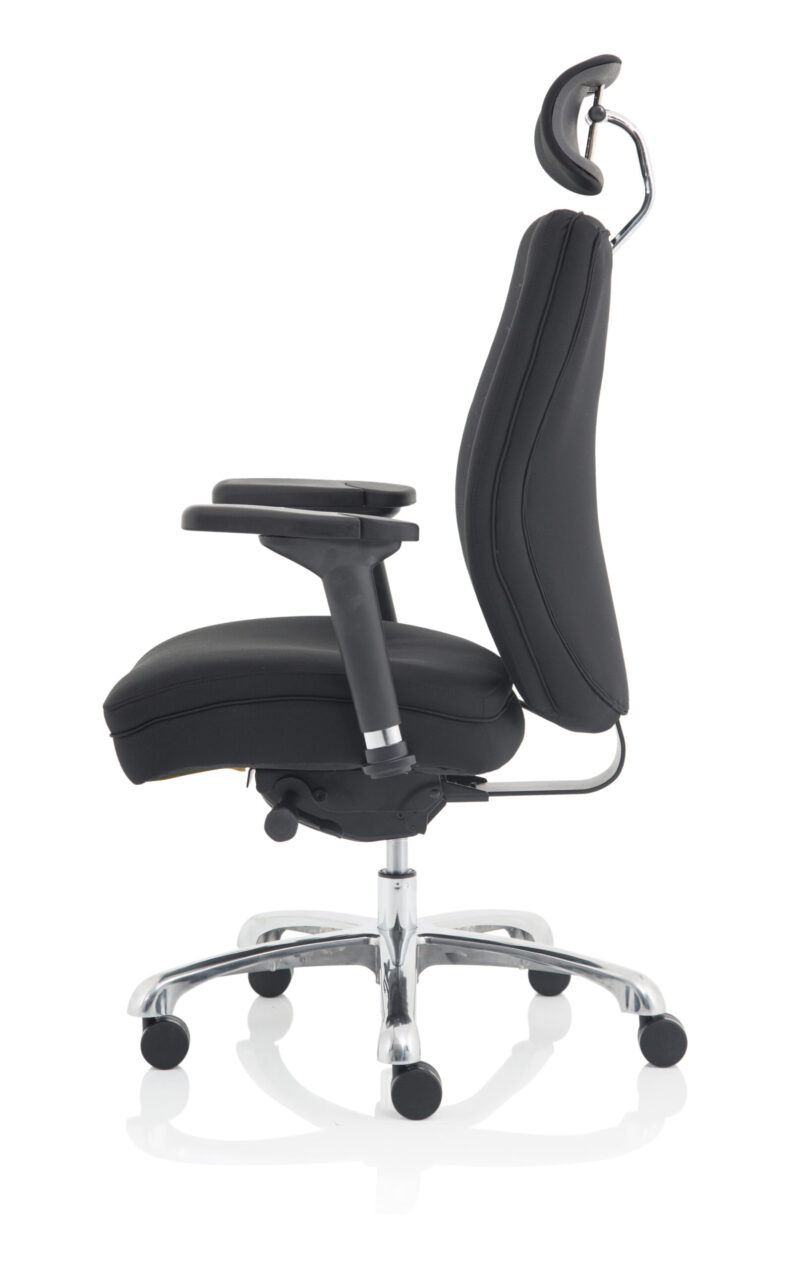 Cascade High Back Black Ergonomic Posture Chair with Arms and Headrest - Image 12