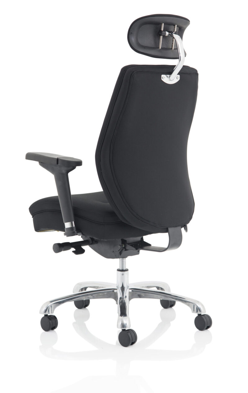 Cascade High Back Black Ergonomic Posture Chair with Arms and Headrest - Image 13