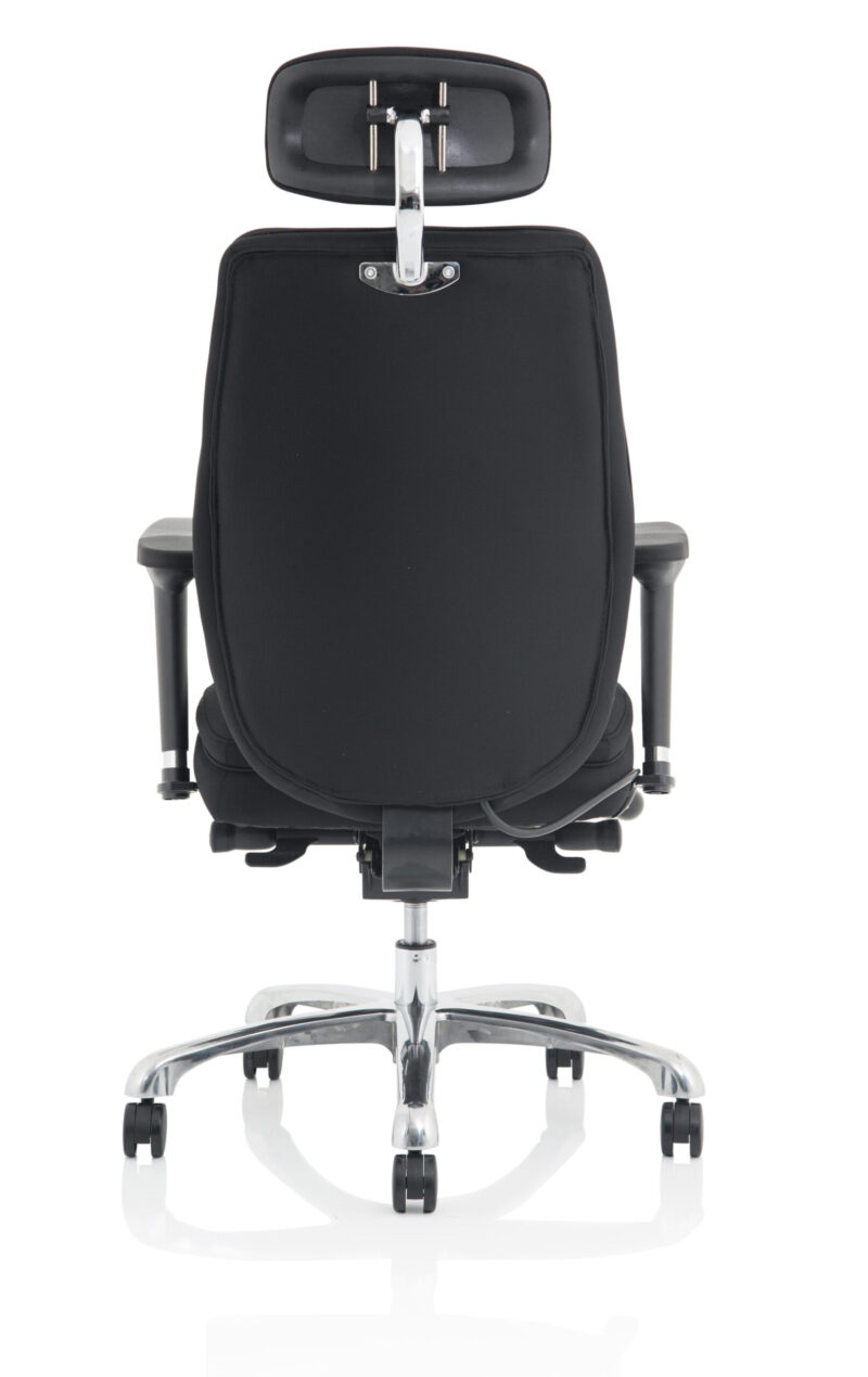 Cascade High Back Black Ergonomic Posture Chair with Arms and Headrest - Image 14