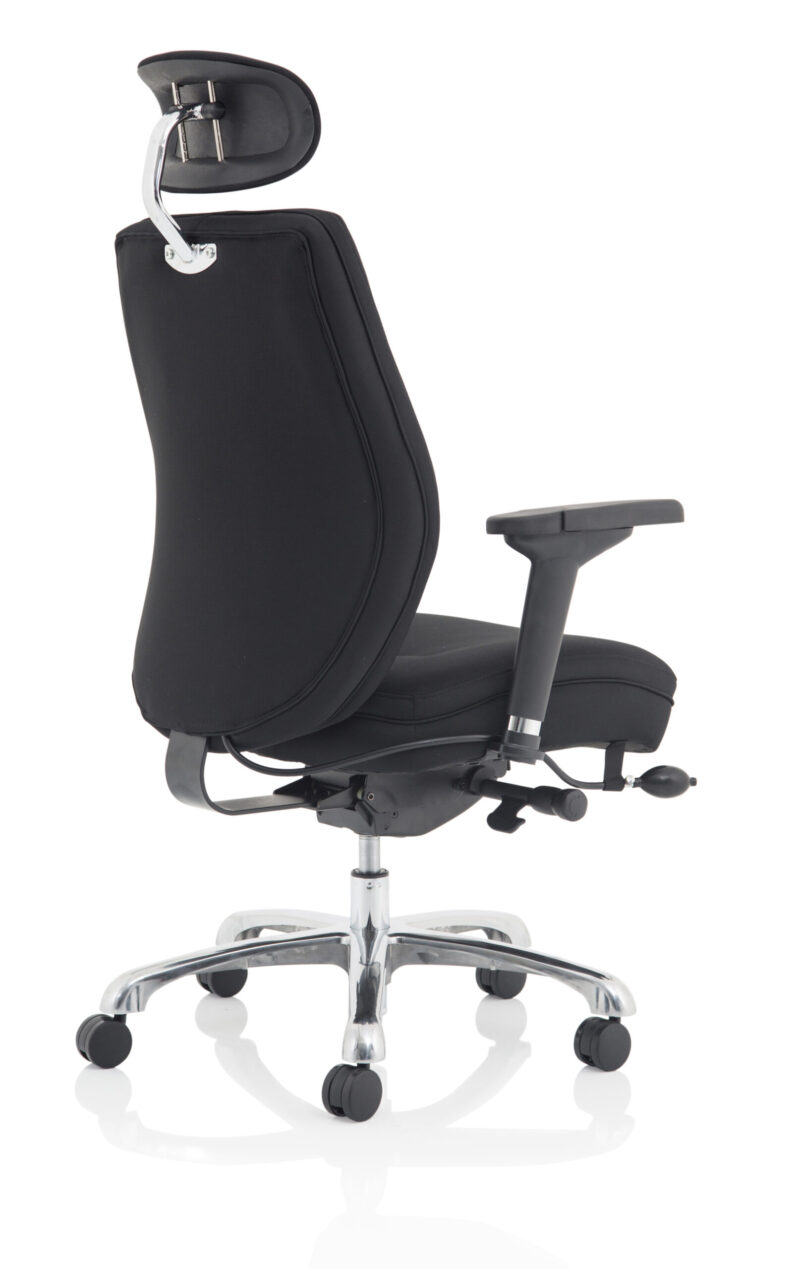Cascade High Back Black Ergonomic Posture Chair with Arms and Headrest - Image 15