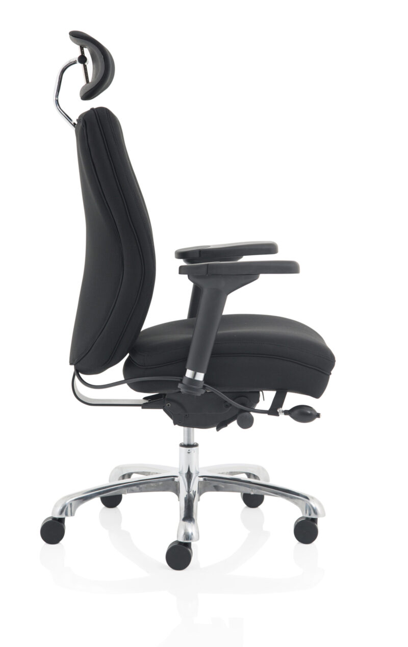 Cascade High Back Black Ergonomic Posture Chair with Arms and Headrest - Image 16