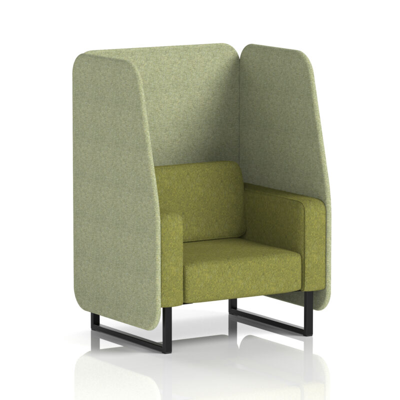 Greywood Open Booth With Black Legs in Two Tone
